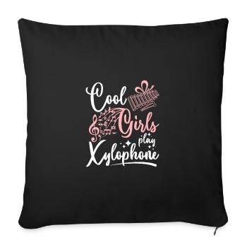 Xylophonist cool girls play xylophone - Sofa pillowcase 17,3'' x 17,3'' (45 x 45 cm) - black - Front