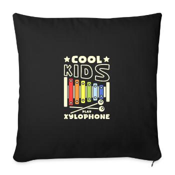 Xylophonist children cool kids play xylophone - Sofa pillowcase 17,3'' x 17,3'' (45 x 45 cm) - black - Front