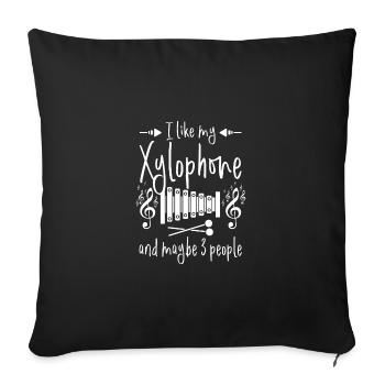 I like my xylophone and maybe 3 people - Sofa pillowcase 17,3'' x 17,3'' (45 x 45 cm) - black - Front