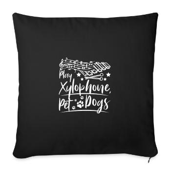 Dog owner Xylophonist play xylophone pet dogs - Sofa pillowcase 17,3'' x 17,3'' (45 x 45 cm) - black - Front