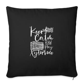 Xylophonist keep calm and play xylophone - Sofa pillowcase 17,3'' x 17,3'' (45 x 45 cm) - black - Front