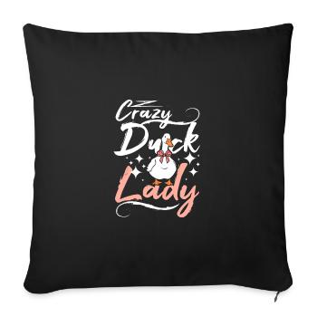 Dame canard folle - Housse de coussin décorative 45 x 45 cm - noir - Devant