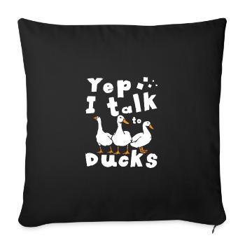 Oui, je parle aux canards - Housse de coussin décorative 45 x 45 cm - noir - Devant