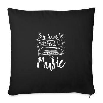Harmoniciste, vous devez ressentir la musique - Housse de coussin décorative 45 x 45 cm - noir - Devant
