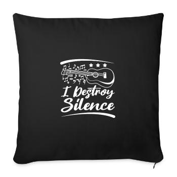 I destroy silence playing ukulele - Sofa pillowcase 17,3'' x 17,3'' (45 x 45 cm) - black - Front