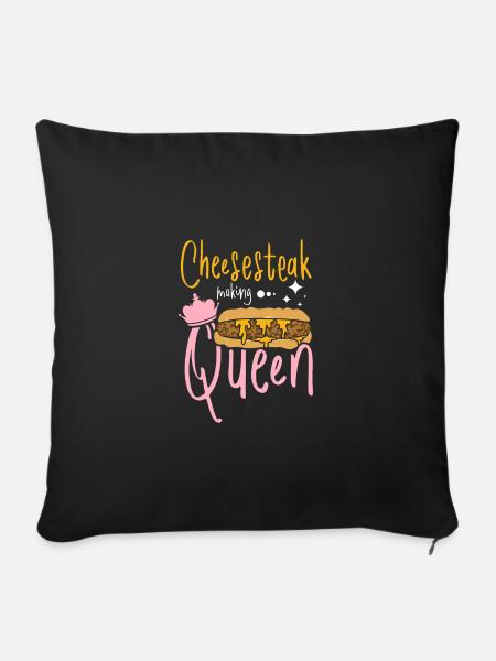 Philly Cheesesteak making queen - Sofakissenbezug 45 x 45 cm - Schwarz