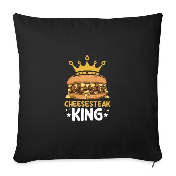Philly Cheesesteak King - Sofa pillowcase 17,3'' x 17,3'' (45 x 45 cm) - black - Front