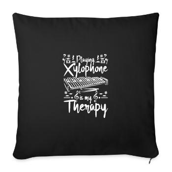 Playing xylophone is my therapy - Sofa pillowcase 17,3'' x 17,3'' (45 x 45 cm) - black - Front
