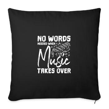 No words needed when music takes over xylophone - Sofa pillowcase 17,3'' x 17,3'' (45 x 45 cm) - black - Front