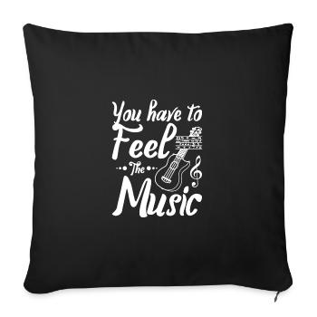 You have to feel the music Ukulele player - Sofa pillowcase 17,3'' x 17,3'' (45 x 45 cm) - black - Front