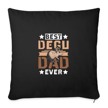 Meilleur papa octodon de tous les temps - Housse de coussin décorative 45 x 45 cm - noir - Devant