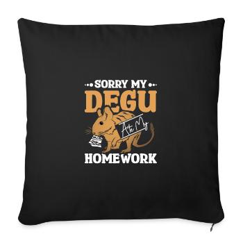 Désolé mon octodé a mangé mes devoirs - Housse de coussin décorative 45 x 45 cm - noir - Devant