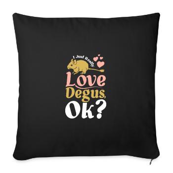 J’aime vraiment les octodons, d’accord ? - Housse de coussin décorative 45 x 45 cm - noir - Devant