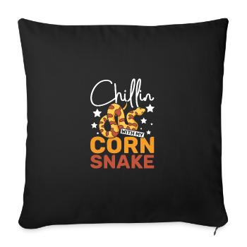Chillin avec mon serpent des blés - Housse de coussin décorative 45 x 45 cm - noir - Devant