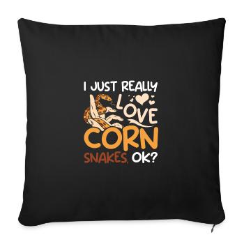 J’aime vraiment les serpents des blés, d’accord ? - Housse de coussin décorative 45 x 45 cm - noir - Devant