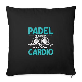 Padel is my cardio - Sofa pillowcase 17,3'' x 17,3'' (45 x 45 cm) - black - Front