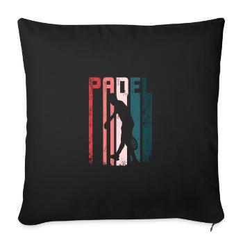 Retro Vintage Padel - Sofa pillowcase 17,3'' x 17,3'' (45 x 45 cm) - black - Front