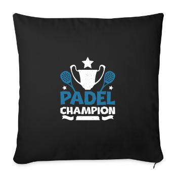 Padel champion - Sofa pillowcase 17,3'' x 17,3'' (45 x 45 cm) - black - Front