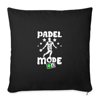 Padel mode on - Sofa pillowcase 17,3'' x 17,3'' (45 x 45 cm) - black - Front