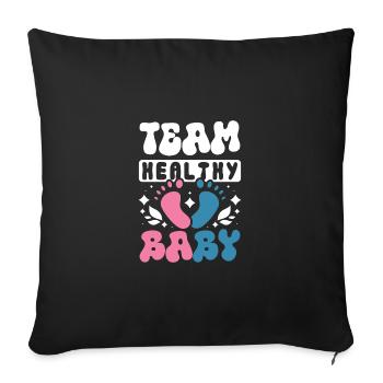 Team healthy baby - Sofakissenbezug 45 x 45 cm - Schwarz - Vorne
