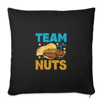 Gender Reveal Team boy nuts - Sofakissenbezug 45 x 45 cm - Schwarz - Vorne