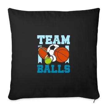 Gender Reveal Team boy team balls - Sofakissenbezug 45 x 45 cm - Schwarz - Vorne