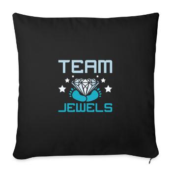 Gender Reveal Team boy team jewels - Sofakissenbezug 45 x 45 cm - Schwarz - Vorne