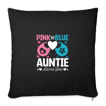 La tante rose ou bleue t’aime - Housse de coussin décorative 45 x 45 cm - noir - Devant