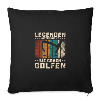 Vintage Legends Don't Age They Go Golf - Sofa pillowcase 17,3'' x 17,3'' (45 x 45 cm) - black - Front