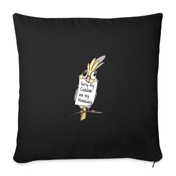 Désolé, mon calopsitte a mangé mes devoirs - Housse de coussin décorative 45 x 45 cm - noir - Devant