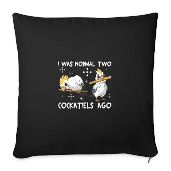 J’étais normal il y a deux calopsittes - Housse de coussin décorative 45 x 45 cm - noir - Devant