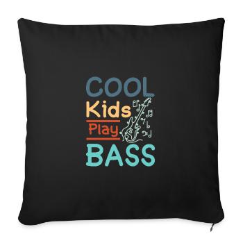Children Cool kids play bass - Sofa pillowcase 17,3'' x 17,3'' (45 x 45 cm) - black - Front