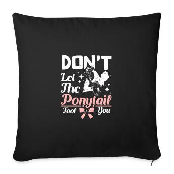 Fille d’aïkido ne vous laissez pas tromper par la queue de cheval - Housse de coussin décorative 45 x 45 cm - noir - Devant