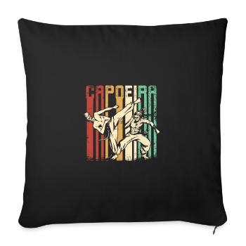 Capoeira vintage rétro - Housse de coussin décorative 45 x 45 cm - noir - Devant