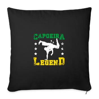 Légende de la capoeira au Brésil - Housse de coussin décorative 45 x 45 cm - noir - Devant