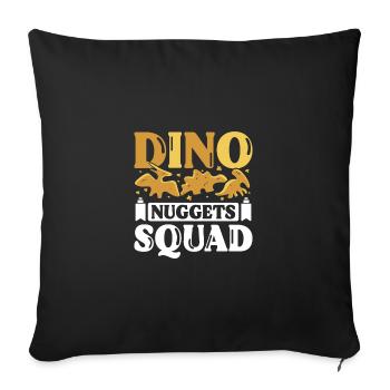 Dino Chicken Nugget Dino Nugs squad - Sofa pillowcase 17,3'' x 17,3'' (45 x 45 cm) - black - Front
