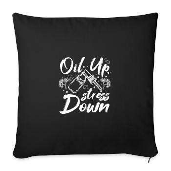 Huiles essentielles Huile haut stress bas - Housse de coussin décorative 45 x 45 cm - noir - Devant