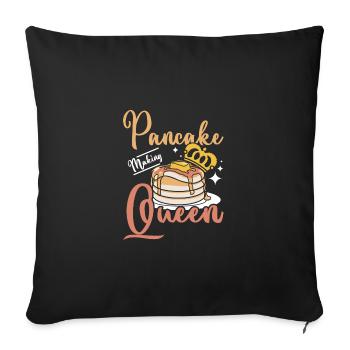Pancake making queen - Sofa pillowcase 17,3'' x 17,3'' (45 x 45 cm) - black - Front
