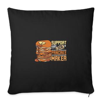 Soutenez votre crêperier local - Housse de coussin décorative 45 x 45 cm - noir - Devant