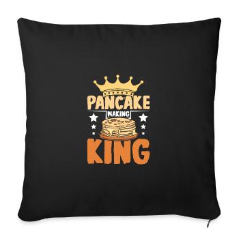 Pancake making king - Sofa pillowcase 17,3'' x 17,3'' (45 x 45 cm) - black - Front