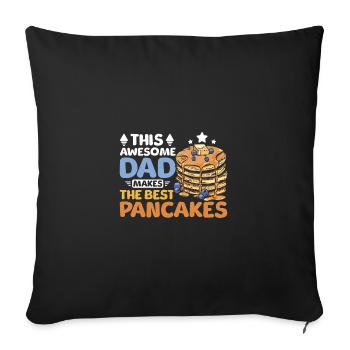 Fête des pères Ce papa fait les meilleures crêpes - Housse de coussin décorative 45 x 45 cm - noir - Devant