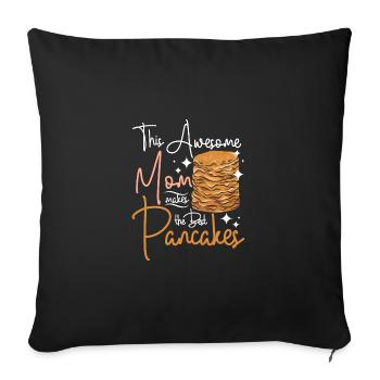 Fête des mères Cette maman fait les meilleures crêpes - Housse de coussin décorative 45 x 45 cm - noir - Devant