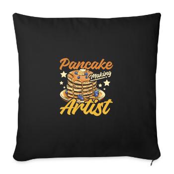 Pancake making artist - Sofa pillowcase 17,3'' x 17,3'' (45 x 45 cm) - black - Front