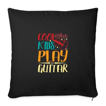 Enfants Des enfants cool jouent de la guitare - Housse de coussin décorative 45 x 45 cm - noir - Devant
