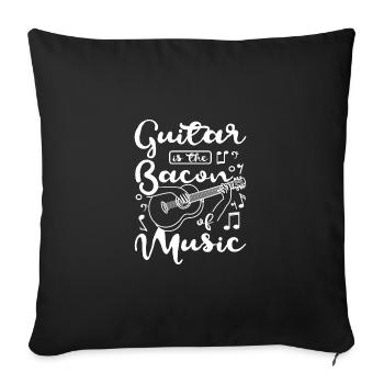 La guitare est le lard de la musique - Housse de coussin décorative 45 x 45 cm - noir - Devant