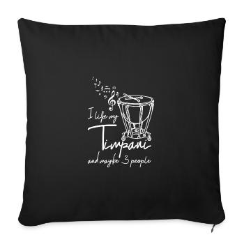 J’aime mes timbales et peut-être 3 personnes - Housse de coussin décorative 45 x 45 cm - noir - Devant