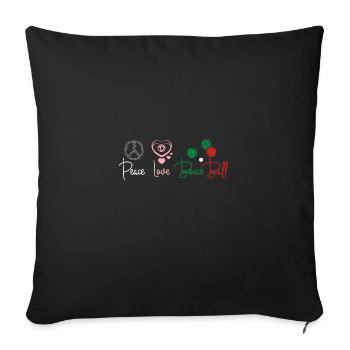 Boule de pétanque Peace Love - Housse de coussin décorative 45 x 45 cm - noir - Devant