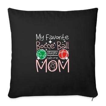 Ma joueuse de pétanque préférée m’appelle maman - Housse de coussin décorative 45 x 45 cm - noir - Devant