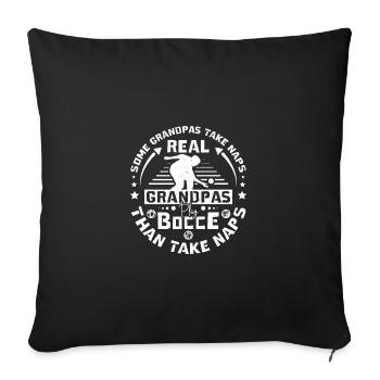 Les vrais grands-pères jouent à la pétanque - Housse de coussin décorative 45 x 45 cm - noir - Devant
