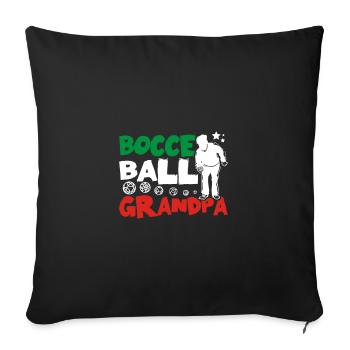 Papa Gramps Pétanque balle grand-père - Housse de coussin décorative 45 x 45 cm - noir - Devant